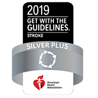Badge showing Erlanger East is recognized by the American Heart Association for active involvement in Get With The Guidelines®-Stroke